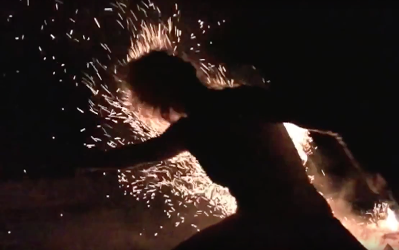 Shaking & Moving & Dancing & Drumming wild woman dancing sparks